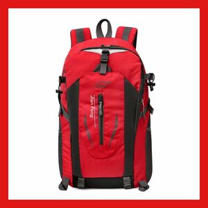 【新品未使用】リュック　登山 レッド バックパック　40L 通勤通学 男女 アウトドア リュックサック アウトドア 大容量 旅行