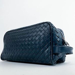 BOTTEGA VENETA ボッテガヴェネタ セカンドバッグ クラッチバッグ ビジネスバッグ イントレチャート 本革 レザー ネイビー メンズ 最高級