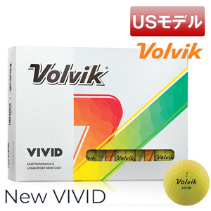 (USモデル)ボルビック ゴルフボール VIVID 2024年モデル イエローカラーボール 12球入り Volvik GOLF BALL マットカラーボール