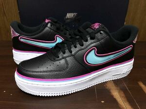 18年製 NIKE AIR FORCE 1 LV8 SPORTS NBA MIAMI VICE ナイキ エアフォース マイアミヒート【AJ7748-002】サウスビーチ ブラック 黒 US8.5