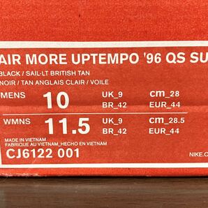 19年製 NIKE AIR MORE UPTEMPO 96 QS SU19 ナイキ エア モア アップテンポ【CJ6122-001】BLACK CAMO ブラック カモ 迷彩 US10の画像10