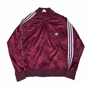 80s adidas ATP トラックジャケット USA製 エンジ M ビンテージ ジャージ アディダスの画像1