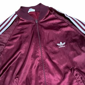 80s adidas ATP トラックジャケット USA製 エンジ M ビンテージ ジャージ アディダスの画像3