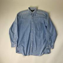 ラルフローレン the big shirt デニム 長袖シャツ 裾ポニー L ボタンダウンシャツ SHIRTS _画像1