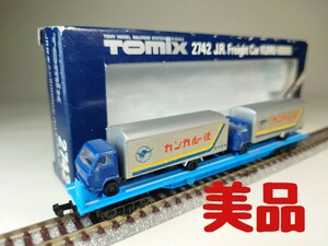 【美品】Nゲージ TOMIX 2742【クム80000形】国鉄貨車 【4tトラック2台付】【西濃運輸仕様】