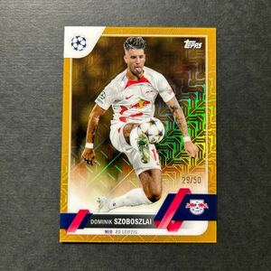 50枚限定 ショボスライ 2023 Topps UEFA Club Competitions Japan Edition Dominik Szoboszlai Gold Mojo Refractor ソボスライ