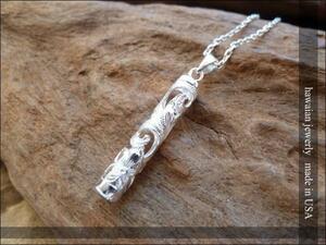 htb10* Hawaiian jewelry silver cylinder pendant men's lady's gift taru motif . design present is wajusilver925