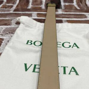 『未使用級 希少デザイン』 BOTTEGA VENETA ボッテガヴェネタ イントレチャート オーストリッチ ベルト グリーン系 ビジネス 本革の画像7