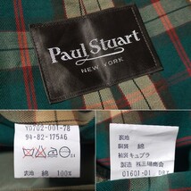 PAUL STUART 一枚袖 美しいシルエット 伊達男トレンチコート 綺麗な緑玉虫 オリーブグリーン ポールスチュアート 175 / ゆったり目 Lサイズ_画像10