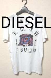 ディーゼル DIESEL 白Tシャツ プリントTシャツ 半袖 