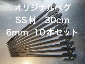 30cm★SS材★オリジナル鉄製ペグ★10本セット★レーザーカット