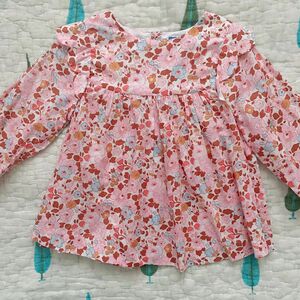 ☆美品☆JACADI(ジャカディ)☆フラワースカラップコットンブラウス☆ 女の子 花柄 子供服 キッズ