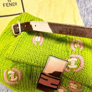 FENDI フェンディ マンマ バケット 花柄 ショルダーバッグ グリーンの画像3