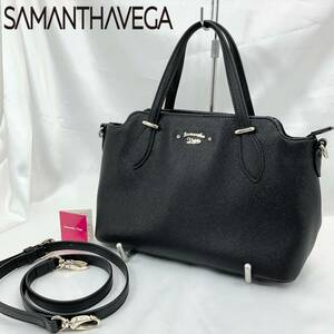 Samantha Vegasa man sa Vega handbag shoulder bag 2way black shoulder .. leather (C1160)