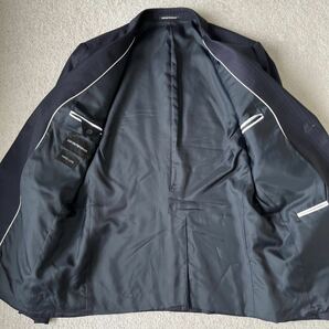 XXLサイズ 極美品 EMPORIO ARMANI エンポリオアルマーニ 黒タグ スーツ DAVIDLINE セットアップ ネイビー テーラード ジャケット シングル の画像4