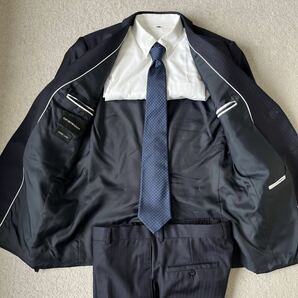 XXLサイズ 極美品 EMPORIO ARMANI エンポリオアルマーニ 黒タグ スーツ DAVIDLINE セットアップ ネイビー テーラード ジャケット シングル の画像3