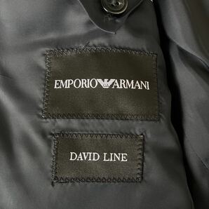 XXLサイズ 極美品 EMPORIO ARMANI エンポリオアルマーニ 黒タグ スーツ DAVIDLINE セットアップ ネイビー テーラード ジャケット シングル の画像7