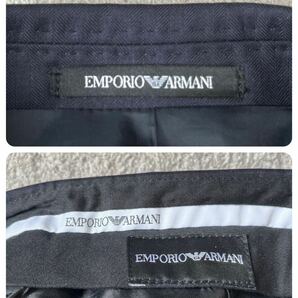 XXLサイズ 極美品 EMPORIO ARMANI エンポリオアルマーニ 黒タグ スーツ DAVIDLINE セットアップ ネイビー テーラード ジャケット シングル の画像9