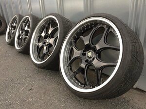 中古 Balken DTM FORGED 22インチ 8.5J/11J +45/+39 PCD114.3 5H タイヤ付き4本セット ヴァルケン マセラティ