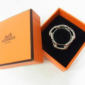 500円から◆正規品 美品 エルメス HERMES シェーヌダンクル スカーフリング シルバーカラーの画像7