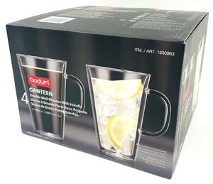 BODUM ボダム グラス コップ マグカップ CANTEEN ダブルウォールグラス 400ml 4個セット 保温保冷性 二重構造 食洗器可【新品未使用品】