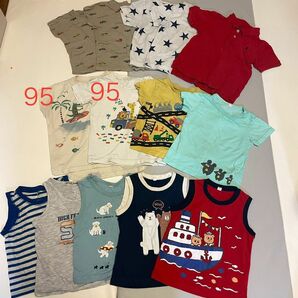 tシャツ 90 tシャツ 95 男の子 ノースリーブ タンクトップ まとめ12枚