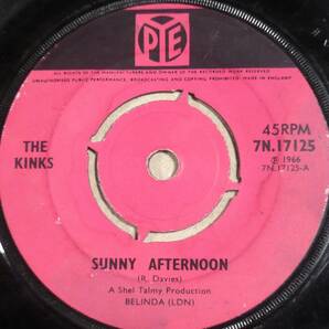 英シングル●THE KINKS／Sunny Afternoon MAT:A1/B2 全英1位 全米14位 アルバム『フェイス・トゥ・フェイス』収録の人気曲の画像1