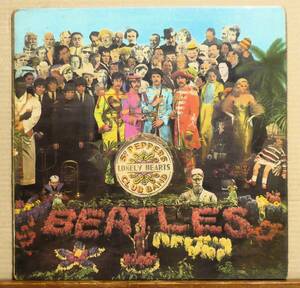 英LP●SGT. Pepper's Lonely Hearts Club Band　STEREO MAT:1/1　マザー１ケタ 若干ソリ有 一部切抜きカットアウト付属