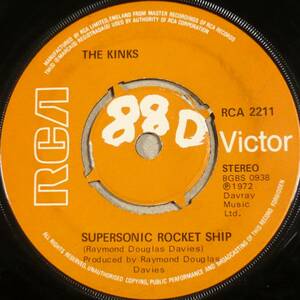 英シングル●THE KINKS／Supersonic Rocket Ship　1972年発売LP“Everybody's in Show-Biz”収録の人気曲