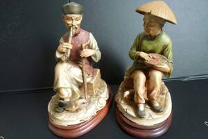 中国美術 ２体 人形 工芸品 置物 オブジェ アンティーク