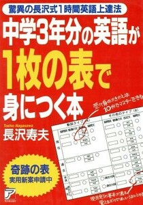 中学３年分の英語が１枚の表で身につく本 驚異の長沢式１時間英語上達法 アスカカルチャー／長沢寿夫(著者)