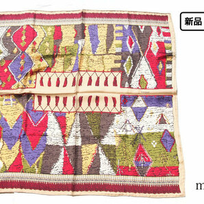 送料無料★新品｜未使用｜マニプリ｜manipuri｜プリントシルクスカーフ＜シルクスカーフ65＞ ラグ｜RAG