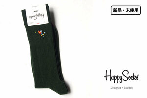 送料無料★新品｜未使用｜ハッピーソックス｜happy socks｜カジュアルソックス｜テニス柄刺繍入り｜Ribbed Embroidery Game Set Sock