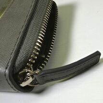 新品 CALVIN KLEIN PLATINUM カルバンクライン 本牛革 レザー ラウンドファスナー 長財布 灰 小銭入れ カード 札 メンズ 男性 紳士用_画像4