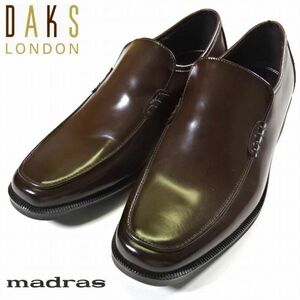 新品 マドラス製造 ダックス ロンドン 日本製 本牛革 レザー ビジネスシューズ 靴 24.5cm 茶 madras DAKS LONDON メンズ 男性 紳士用