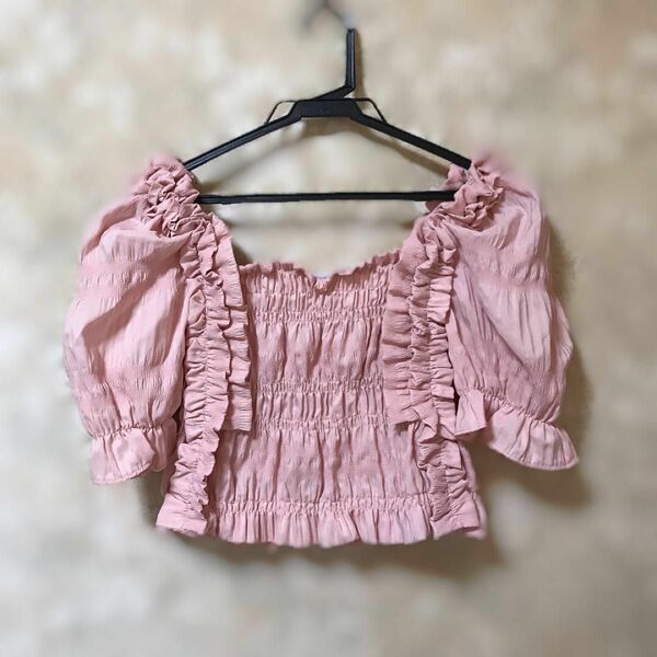 SHEIN クロップド フリル ブラウス