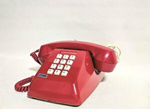 * Vintage * retro telephone machine 601-P DR retro pop NTT fixation telephone CL telephone machine red red push telephone Showa Retro that time thing 