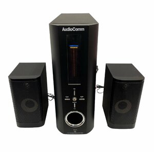 Audio Comm 2.1chスピーカーシステム ASP-2288Z オーム電機 総合39Wアンプ内蔵 リモコン付属 大口径130mm 音響機器