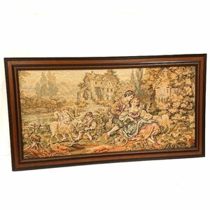 Art hand Auction ◆アンティーク◆ TAPESTRY タペストリー絵画 刺繍絵画 イタリア製 ART440 908058 TAPESTRY 額縁 絵画風 イタリア製 ②, ホビー, カルチャー, 美術品, その他