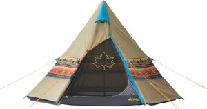 ★美品★ LOGOS ロゴス ワンポール テント ナバホ柄 Tepee ティピーテント300 キャンプ シンプル構造 コンパクト収納 外遊び HMY