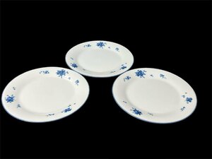 ノリタケ Noritake コンテンポラリー 大皿 プレート 洋食器 食器 皿 丸皿 取皿 3枚セット 陶磁器 青 白 食卓 食事 ブランド