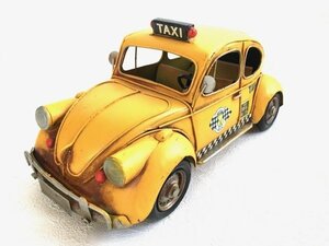 アンティーク調模型　ビートルTAXI　イエロー　ブリキ　①