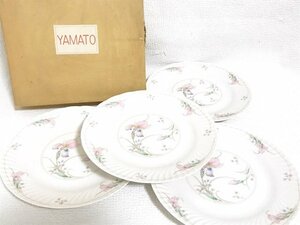 ☆未使用☆ YAMATO ミート皿セット 花柄 中皿 ４枚 Royal Swirl
