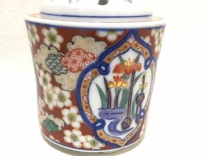 ★新品★ あやめ　梅散らし 香炉 弥左ヱ門作 有田焼　陶器 お香焚きに★