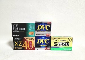 ★未開封★ S-VHS ビデオカセットテープ ミニ DVCカセット 5点セット Panasonic Victor maxell FUJIFILM 高画質撮り 日本製