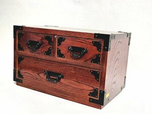 ◆レトロ◆ 高山 けやき工芸 ミニ 引き出し 2段引き出し 工芸品 収納 小物入れ 木製 古道具 和たんす