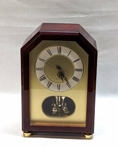 SEIKO　セイコー　置時計　時計　回転飾り　QW477B　アンティーク調　インテリア　アナログ　木製