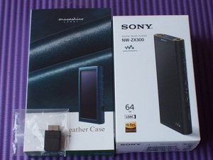 Sony NW-ZX300 ブラック ＋ WMP-NWM10 + 武蔵野レーベルPremium Leather Case