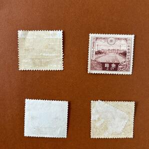 満州国皇帝御来訪 ３銭切手 ４点の画像2