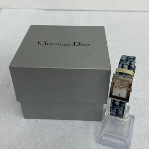 Y307-O35-1553 Christian Dior クリスチャン ディオール D78-109 クォーツ ホワイトシェル文字盤 スクエア 2針 レディース 腕時計 箱付 ④